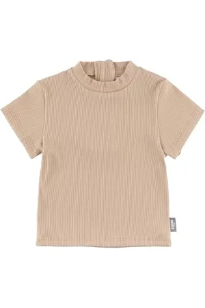 Sterntaler Badeshirt Kurzarm Rippe - UV-Schutz 50+ Schwimmshirt mit Stehkragen - Unisex UV Shirt mit unterlegtem Reißverschluss hinten - Baby Badebekleidung, , Größe 68
