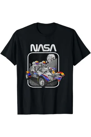 Nasa Lunar Mission Retro Moon Rover Neon Highlight Logo T-Shirt