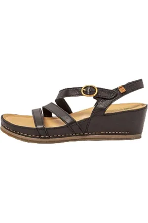 El Naturalista Damen N5855 PICUAL Durchgängies Plateau Sandalen mit Keilabsatz, Black, 42 EU