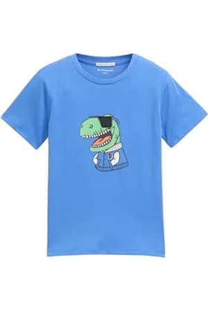 TOM TAILOR Kinder T-Shirt mit Print, Smoked Green, 152