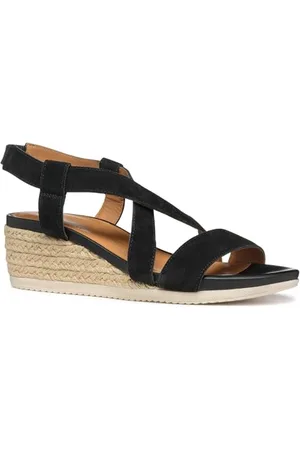 Geox Damen D Ischia Corda A Wedge Sandal, Black, 37 EU