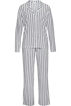 QS by s.Oliver Damen Langer Pyjama im Streifenmuster