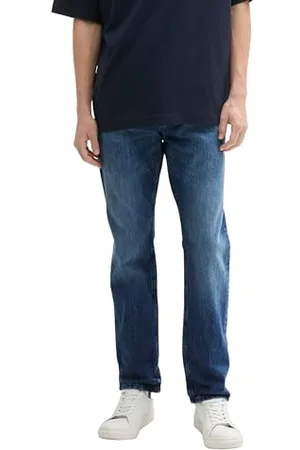 TOM TAILOR Herren 1043456 Aedan Straight Jeans, 10120-Used Dark Stone Blue Denim, 36W x 32L
