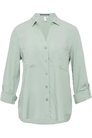 QS by s.Oliver Viskosebluse mit Turn-up und aufgesetzten Taschen 42