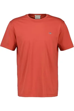 GANT Herren T-Shirt - REGULAR SHIELD, Rundhals, kurzarm, Baumwolle, Stickerei Rot L