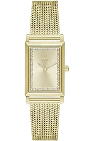 Lacoste Zwei-Zeiger-Quarzwerk-Uhr für Damen Kollektion Catherine mit Goldfarben Edelstahl-Mesh-Gliederarmband - 2001315