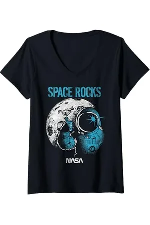 Nasa Damen Space Rocks Space Man T-Shirt mit V-Ausschnitt