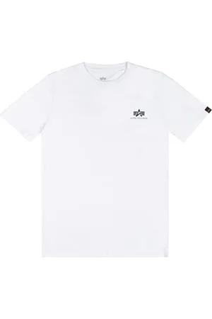Alpha Industries Unisex Kinder Basic T Small Logo Kids/Teens T-Shirt, White, 12