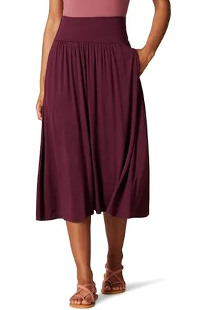 Amazon Damen Midirock aus Jersey zum Hineinschlüpfen, , M