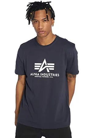 Alpha Industries Herren Basic T-Shirt,Blau ( 02), XX-Large