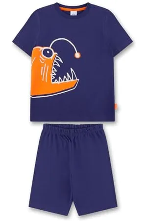 Sanetta Jungen-Schlafanzug kurz Angelfisch | Hochwertiger und bequemer Schlafanzug aus Baumwolle für Jungen. Pyjamaset für Jungen 098