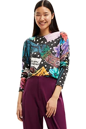 Desigual Damen Black Jers_spice 2000 Black Pullover Sweater, , S EU