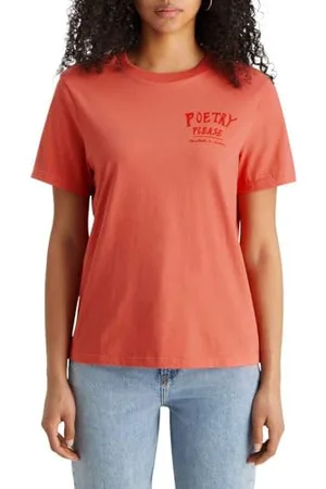 Scotch&Soda Damen Regular Fit with Small Chest Artwork T-Shirt, , XL EU
