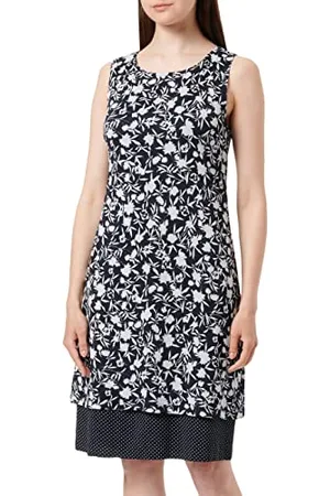 Betty Barclay Damen Jerseykleid ohne Arm Dunkelblau/Weiß,40