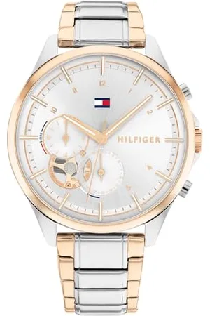 Tommy Hilfiger Multi Zifferblatt Quarz Uhr für Damen mit Zweifarbiges Edelstahlarmband - 1782415
