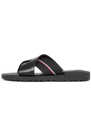 Tommy Hilfiger Herren Sandalen Core Criss aus Leder, (Black), 45