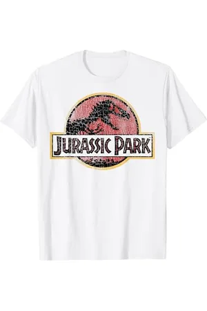 Jurassic Park Cracked Classic Vintage Logo T-Shirt