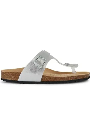 Geox Damen D BRIONIA K Flip-Flop, Silver, 38 EU
