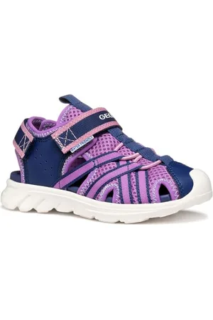 Geox J AIRADYUM GI Sandal, Navy/Purple, 29 EU