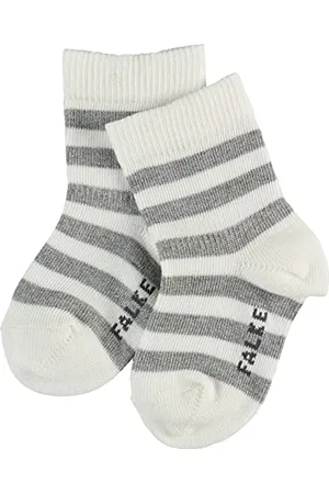 Falke Socken Sparkling Stripe Baumwolle Baby weiß grau viele weitere Farben kurze Babysocken mit Motiv dünn gestreift mit leichtem Glitzer 1 Paar