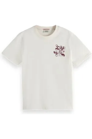 Scotch&Soda Damen T-Shirt Chest Artwork Regular T-Shirt, ,S