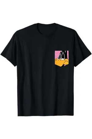 LOONEY TUNES Daffy Duck Face Faux Pocket T-Shirt