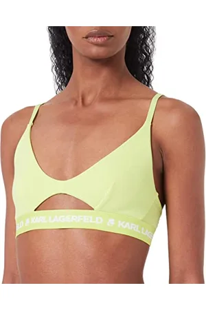 Karl Lagerfeld Damen Logo BH mit geripptem Guckloch S