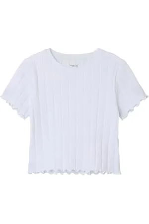 NAME IT Mädchen NKFNORALINA SS Crop TOP NOOS T-Shirt, , 122/128 cm