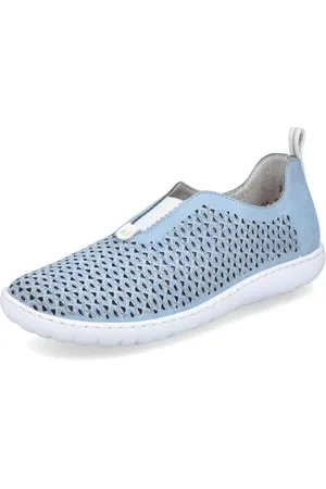 Rieker Damen Slipper 52866, Frauen Slip On,Schlupfschuhe,schluepfschuhe,Slip-ons,freitzeitschuhe,offener einschlupf,Mokassins,blau (10),41 EU / 7.5 UK