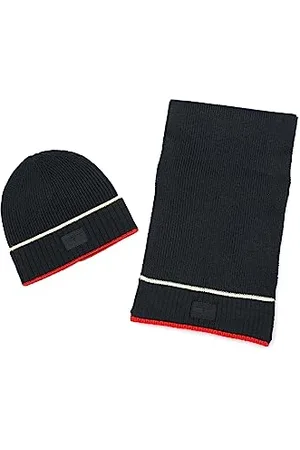 Tommy Hilfiger Herren Split Tipping Cuff Hat and Scarf Set Beanie-Mütze, , Einheitsgröße
