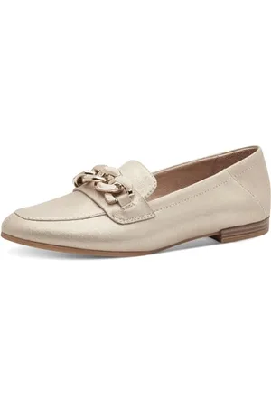 QS by s.Oliver Damen Slipper aus Leder Elegant, Gold , 40 EU