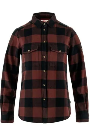 Fjällräven FJALLRAVEN 86999-555-352 Övik Heavy Flannel Shirt W T-Shirt Damen Dark Navy-Maroon Größe M