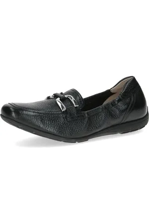 Caprice Damen Slipper aus Leder Bequem, Schwarz , 39 EU