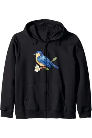 BIRD Vögel, niedliche Tiervögel auf einem Ast, Partyvogelliebhaber Kapuzenjacke