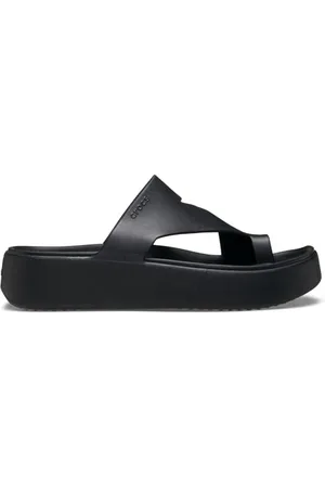 Crocs Herren Getaway Platform Toe Loop Sandalen, Black, 34/35 EU