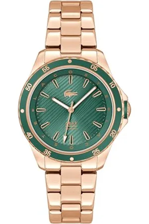 Lacoste Analog Quarzuhr für Damen Kollektion Santorini mit Rotgoldfarbenes Edelstahlarmband - 2001372