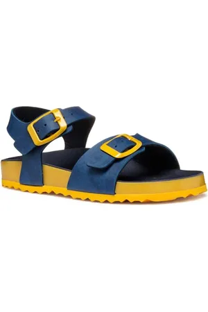 Geox J Ghita Boy C Sandal, Blue/Yellow, 24 EU