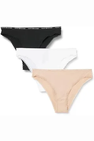 Tommy Hilfiger Damen 3er Pack Brazilian Slips mit Spitze, Mehrfarbig (Misty Blush / White / Black), XL