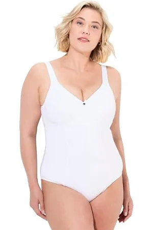 Ulla Popken Damen Body, Softcups, ohne Bügel, Rücken-Cut-Out, Cup C-E Dessous, , 85C