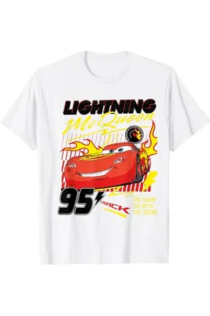 Cars Lightning McQueen On Fire T-Shirt
