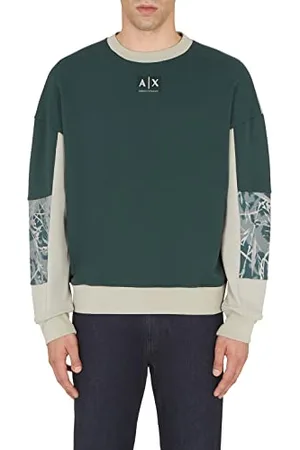 Armani Exchange Herren Dreifarbiges Fleecesweatshirt mit Rundhalsausschnitt Sweatshirt, , XS