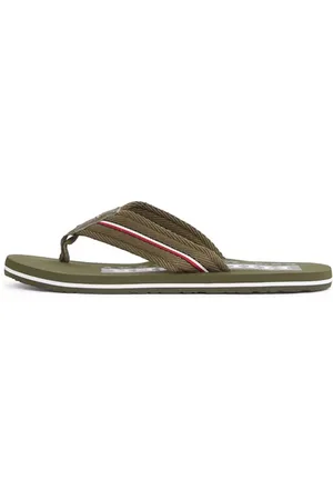 Tommy Hilfiger Herren Flip Flops Corporate Beach Sandal Zehentrenner, Grün (Army Green), 42