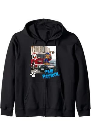 Paw Patrol Verfolgungsjagd und Marshall Truck und Polizeiauto Foto Kapuzenjacke