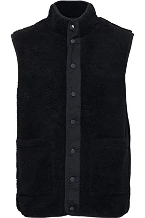 Casual Friday CFvitus teddy vest Herren Weste Fleece Outdoor Weste Teddyweste mit Druckknöpfen und Stehkragen, Größe:L, Farbe: