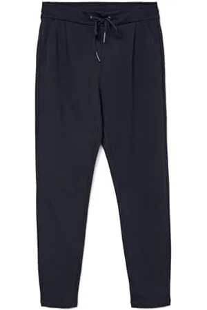 VERO MODA Stoffhose Elegante Stretch Business Pants Lockere Hose mit Kordelzug VMEVA, Farben:Blau-2,Größe Damen:M/L32,Z - Länge L30/32/34/36/38:L32