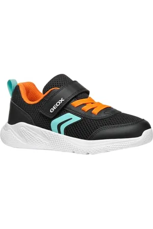 Geox J SPRINTYE Boy A Sneaker, Black/Lt Blue, 30 EU