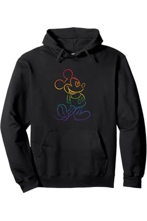 Disney Mickey And Friends Rainbow Outline Classic Pose Pullover Hoodie