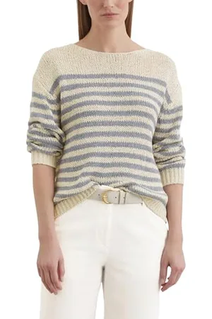 Marc O’ Polo Marc OߴPolo Damen Strickpullover gestreift Loose Fit, (Stripe/Natural Cotton), S