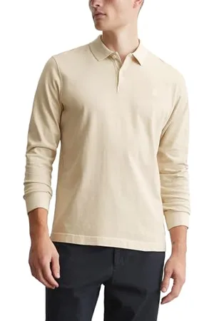 Marc O’ Polo Marc OߴPolo Herren Langarm-Poloshirt aus Bio-Baumwolle Regular Fit, Cremefarben , M