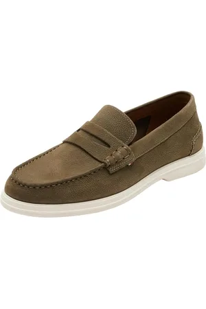 Tommy Hilfiger Herren Loafer Nubuck aus Leder, Grün (Army Green), 40